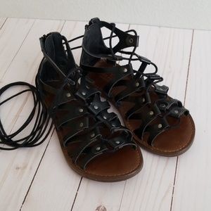 American Eagle Boho Black Gladiator Sandals